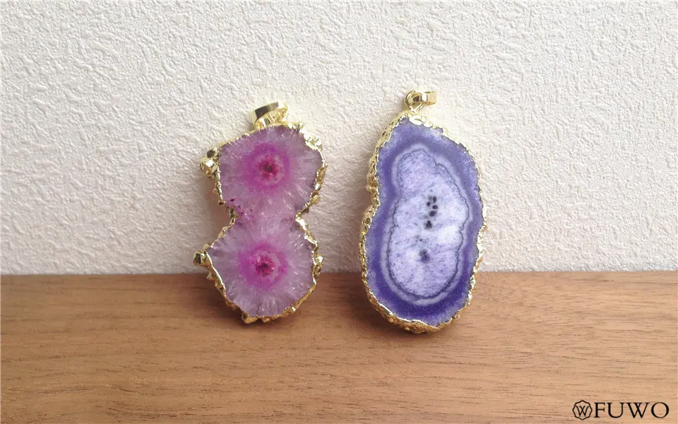 Stalactite Agate Slice Pendant 10