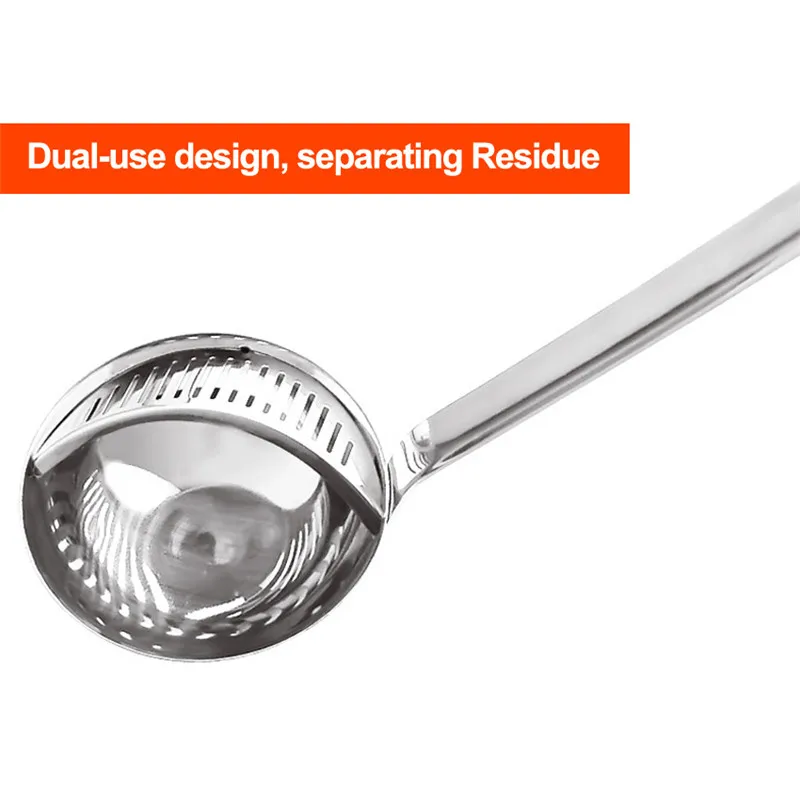 TTLIFE 2 in 1 Long Handled Creative Cooking Tools Filtration Soup Spoon Colander Spoon Dinnerware Kitchen