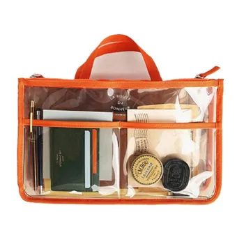 

Travel PVC Transparent Zipper Storage bag Insert Handbag Organiser Dual Bag in Bag Makeup Organizer Cosmetics foreign