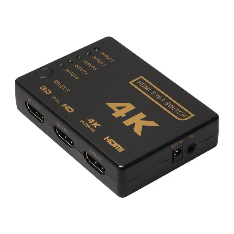 HDMI 4K HD конвертер 5 Cut 1 Out переключатель сплиттер аудио разъем для цифрового HDTV PS3
