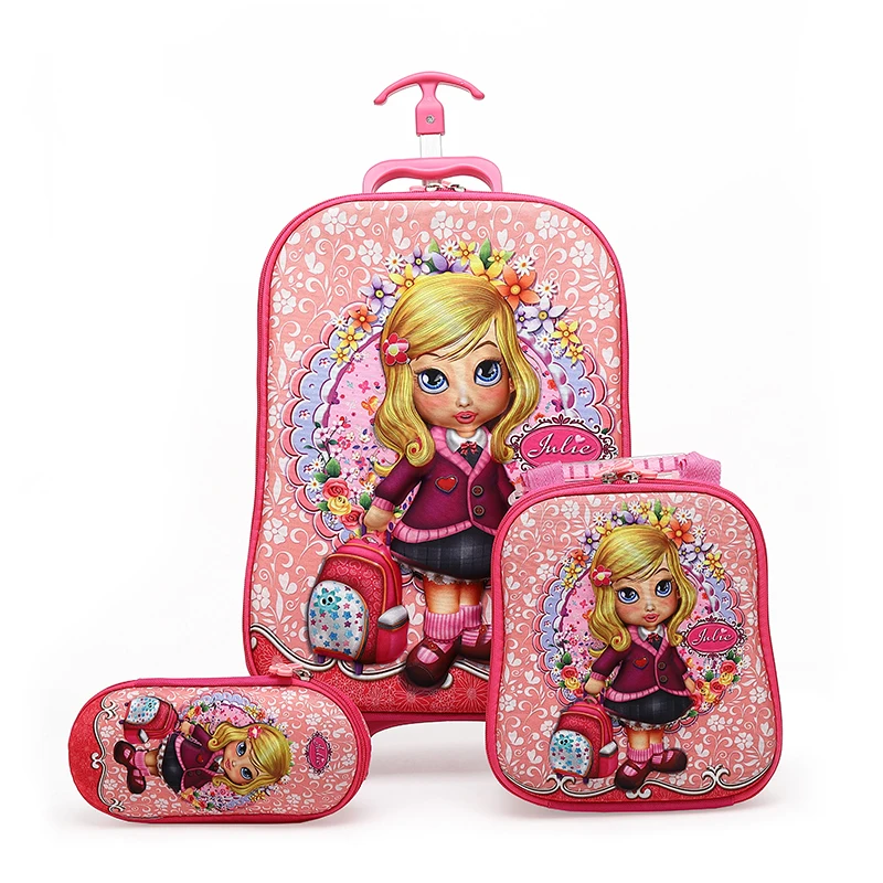 

JXSLTC Kids Rolling School Bags girl's Boy's Trolley Case Children Travel Suitcase School Mochila Kid's Trolley Bags With Wheels