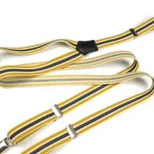 Желтые полосатые английские подтяжки унисекс стиль Три зажимы регулируемая эластичная кожа сшивание