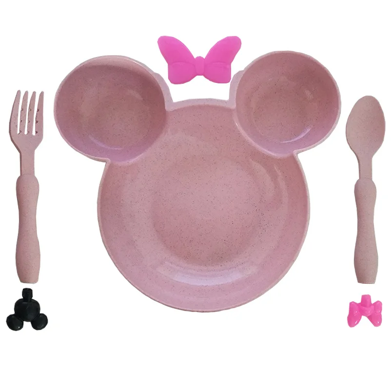 Cartoon Baby Tableware set wheat straw children dinner plate feeding dinnerware set for kids baby bowl OPP Packaging Cartoon Baby Tableware set wheat straw children dinner plate feeding dinnerware set for kids baby bowl OPP Packaging