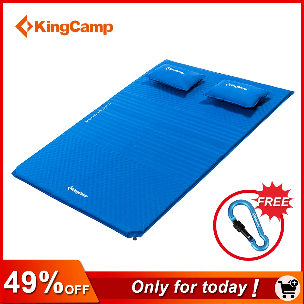 Inflatable Double Sleeping Pad For Camping, 2 Person Air Mattress Self-Inflating Camp Pad, Extra Thick & Lightweight, Ultimate Comfort For Two Campers