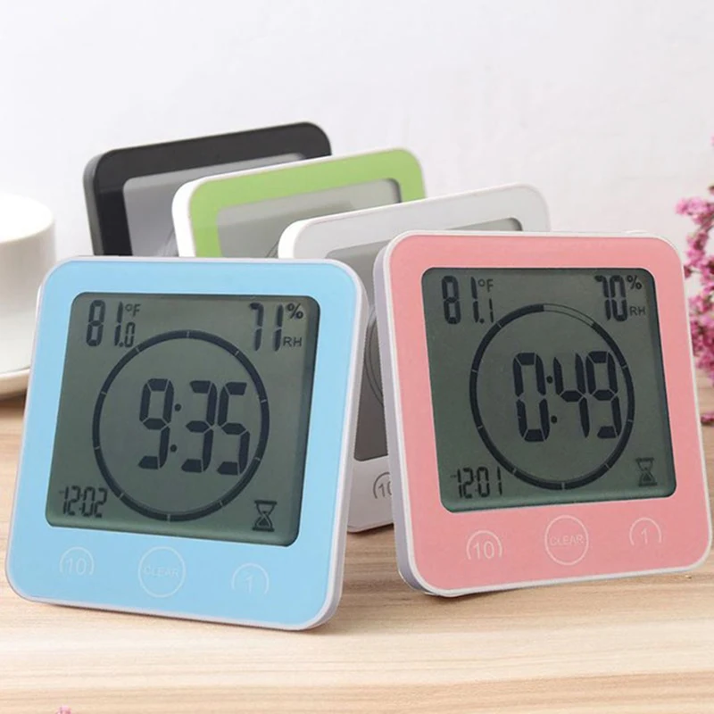 Najtaniej Cyfrowy łazienka Lcd wodoodporny prysznic zegarki zegar ścienny Temp Home Decoration ssania odliczanie termometr z alarmem