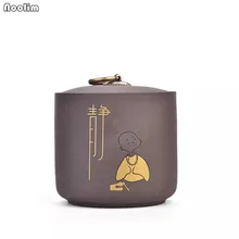 NOOLIM фиолетовый глина кунг-фу чай Caddy контейнер для чая керамические добавки для пуэр маття зеленый хранение чая комоды чайная коробка