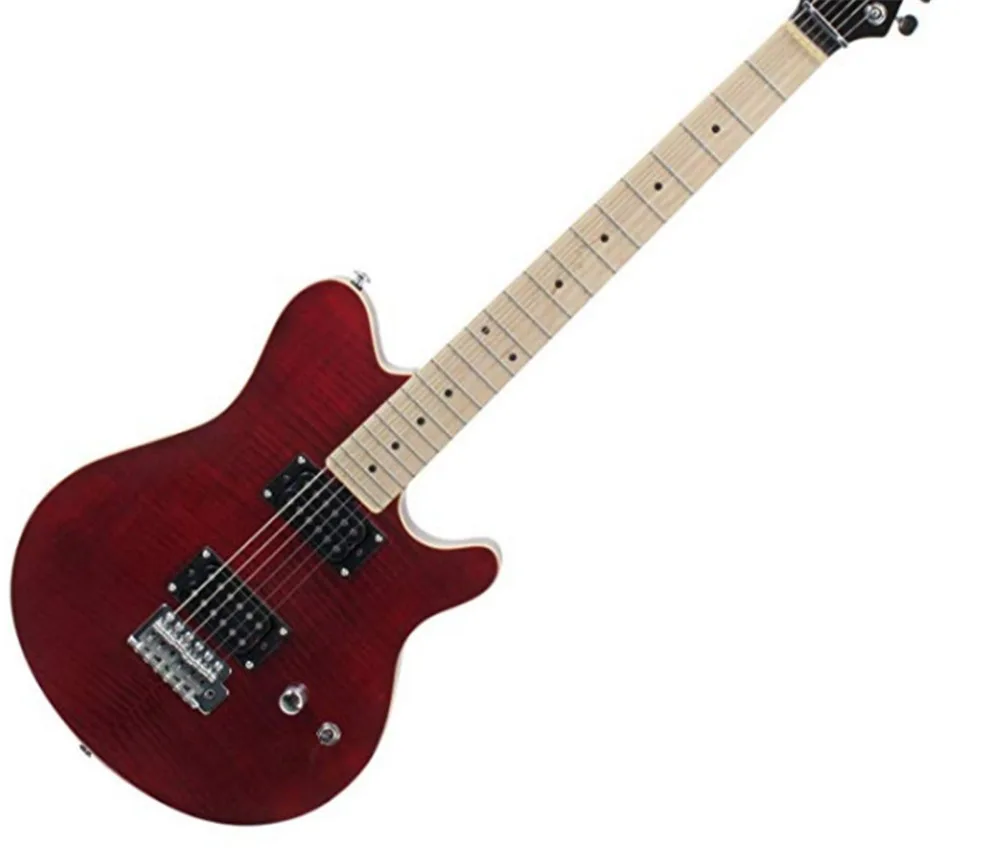 

Free shipping, Burgundy electric guitar, tiger body, 6 string guitar.