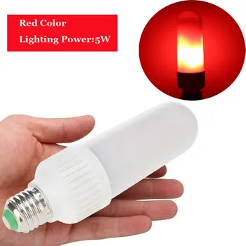 

New 5W LED Lamp Bulb E27 E26 Flame B22 Bayonet LED Light Bulb Flickering Breathing General Lighting Modes AC110-240V Color Red