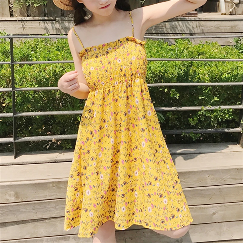 Women Dresses Summer Fashion Floral Women Clothes Boho Sleeveless Strappy Dress Casual Ruffle Ladies Maxi Dresses Woman Dress
