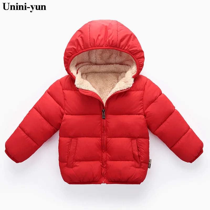 Unini-yun/куртки для девочек; Верхняя одежда для девочек; пальто; плотные парки с длинными рукавами для маленьких мальчиков; теплая хлопковая одежда для детей