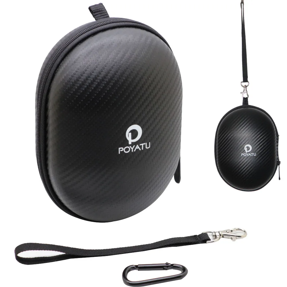 

Poyatu EVA Headphone Case Hard Portable Storage Headset Bag Earphone Accessories Zipper Box Carry Case With Wrist Strap