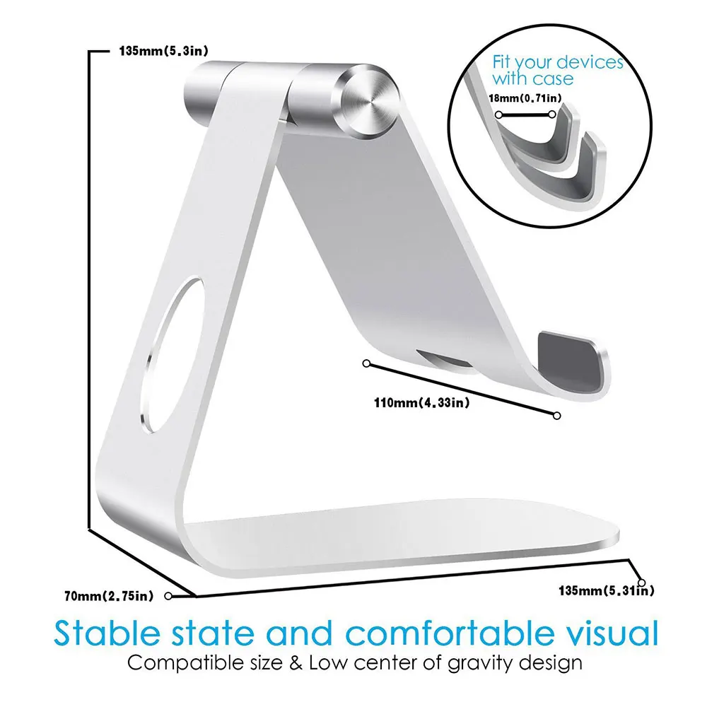 Ascromy Tablet Stand Adjustable Holder Dock For Apple iPhone X 7 Plus 8 iPad Pro Mini Kindle Cell Phone Stand Porta Accessories (7)