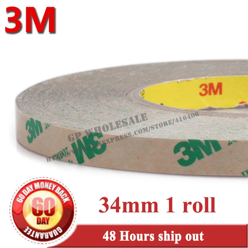 1x 34mm*55M*0.13mm 3M 468MP 200MP Strong Adhesion, Double Sided Sticky