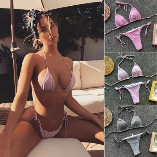 

New Sexy Ladies Sequins Diamond Bikini set Bathing Suit Sexy Push up Stones Straps Swimsuit Monokini Biquini