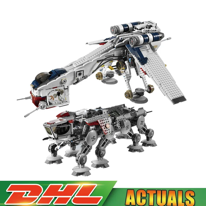 

Lepin 05053 Star Wars 1788Pcs The Republic Dropship Set Building Blocks Bricks Children Toy Compatible Legoinglys 10195