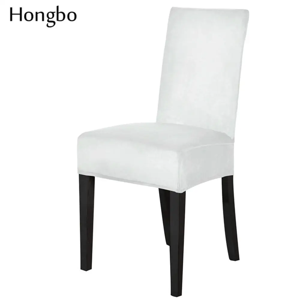 Hongbo Бархатный Чехол для стула пылезащитный стрейч Чехлы для стула для свадьбы банкета Декор для дома отеля Slipcover funda para silla - Цвет: White