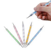 5Pcs Que Pontilham Ferramentas Template Stencils Pintura Rochas Conjunto de Hastes de Acrílico Bola Stylus Pintura Argila Cerâmica Artesanato Selo Unha(China)
