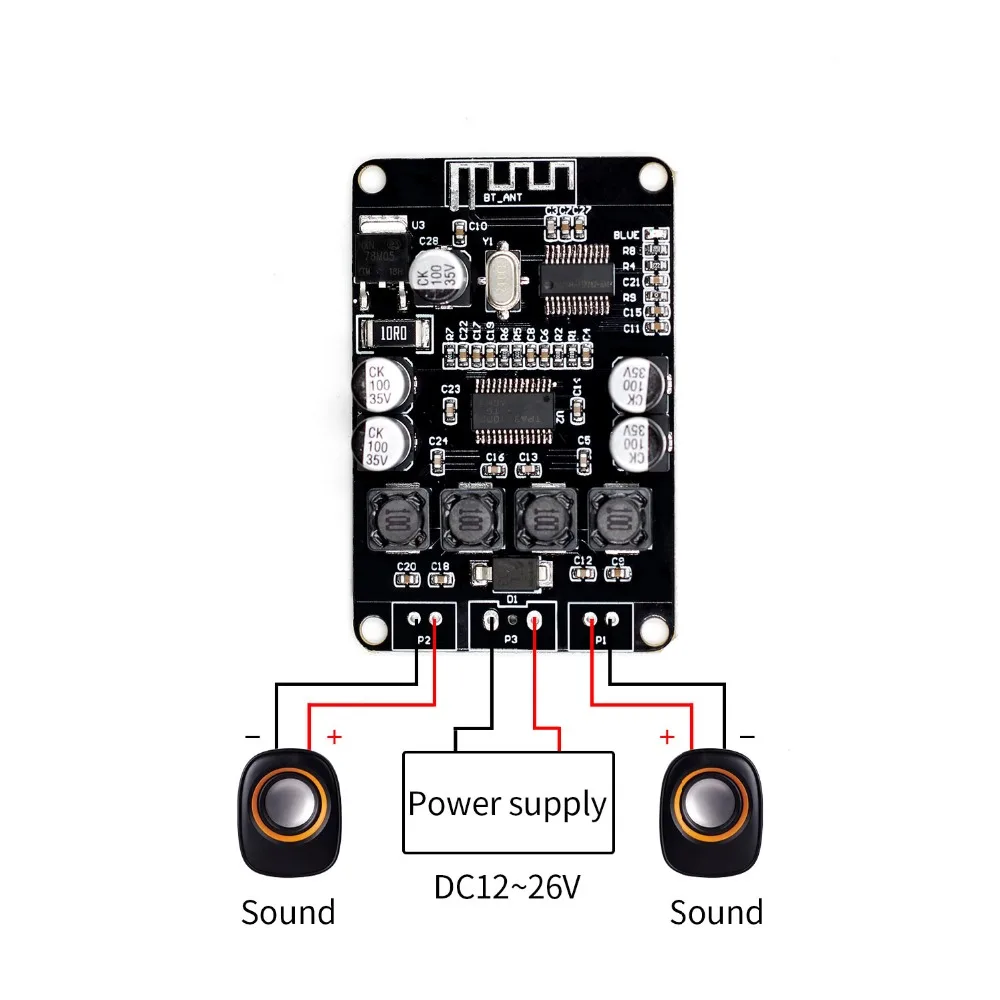 VHM 313 TPA3110 2x15W Bluetooth плата усилителя мощности для динамика|Интегральные схемы| |