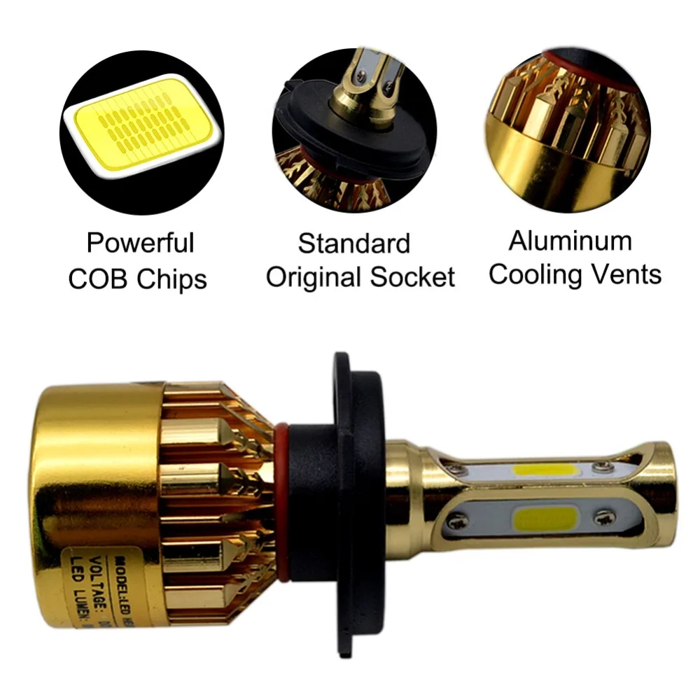 H4 H7 H11 H1 H3 9005 9006 COB светодиодный фонарь для фар автомобиля 72 Вт 8000лм Автомобильная фара авто передняя противотуманная фара лампа 6500k автомобильный Стайлинг