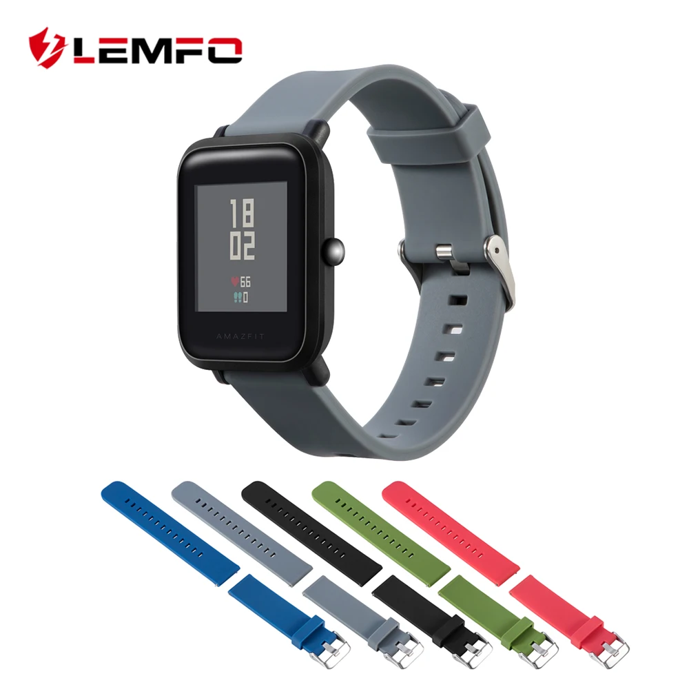 

LEMFO Smart Accessories For Xiaomi Amazfit Bip Smart Watch 20MM Replacement Band Amazfit Youth Silicone Strap Sport Bracelets