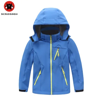 

Boys Girls Soft shell Waterproof Windproof Jacket Outdoor Breathable Keep Warm Skiing Coat Children Soft shell Jacket
