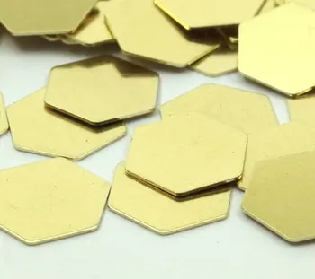 

50 Raw Brass Hexagon Stamping Blank (12 mm) B0197