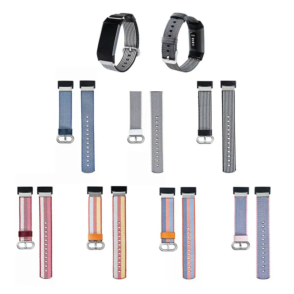 Нейлоновый ремешок Ткань Браслет для Fitbit заряд 3 замена Band аксессуар-ремешок |