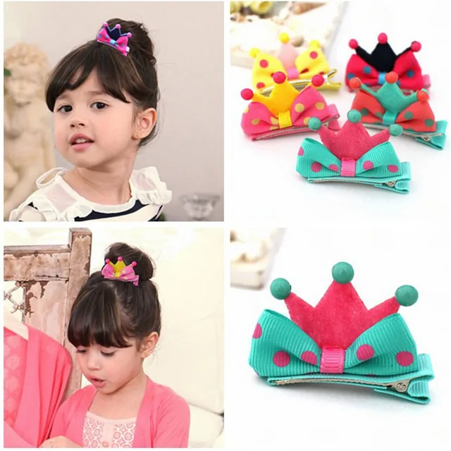 Crown kids baby children hair clip bow pin Crown hairpin