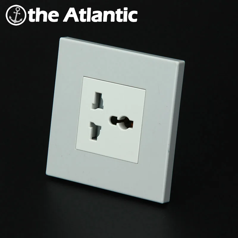 

Atlantic 10A Universal Socket Wall White PC Panel EU DE RU UA European German Standard Wall Socket Light Socket Outlet 86mm*86mm
