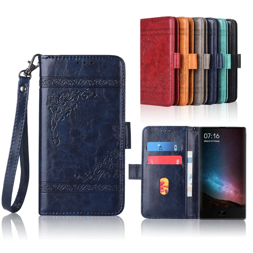 

Newest Wallet case for Maze Alpha Flip case with Strap100% special PU leather embossing flower cover case