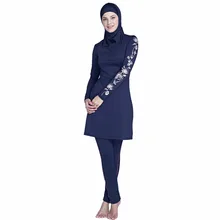 Burkinis в мусульманском стиле с длинным рукавом скромный купальный костюм одежда Исламский 3 шт. разделенная женская одежда длинный Swimwear mAh купальник хиджаб