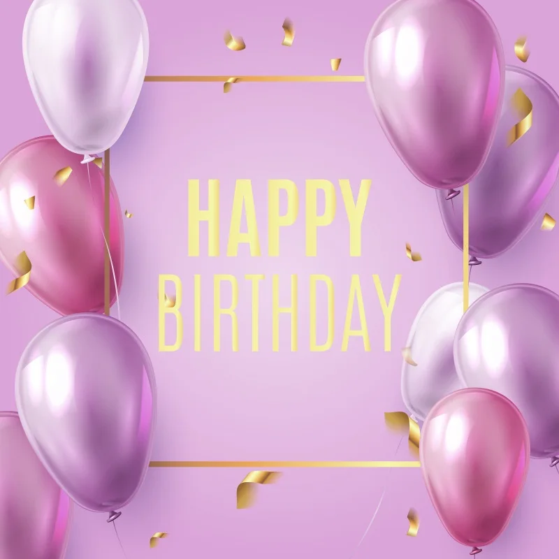 Laeacco фото фонов фиолетовые шары Happy Baby День рождения ленты ребенка