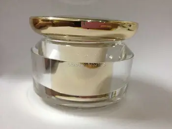 

Wholesale 40g Jars Acrylic shell vial mask bottles, cream jars cosmetic containers, Eye cream jars,cosmetic jars with Gold lid