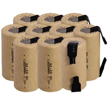 Самая низкая цена 10 шт SC батарея 1,2 v батареи перезаряжаемые 1300mAh nicd Батарея для электроинструментов akkumulator