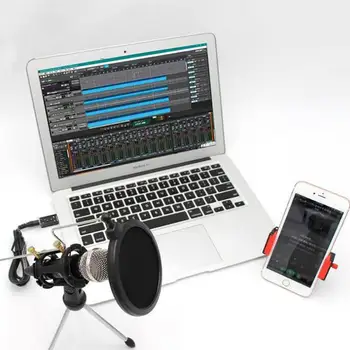 

Mini Desktop Condenser Plug and Play Home Studio Recording Phone Computer Podcast Microphone With Professional Acoustic Filter