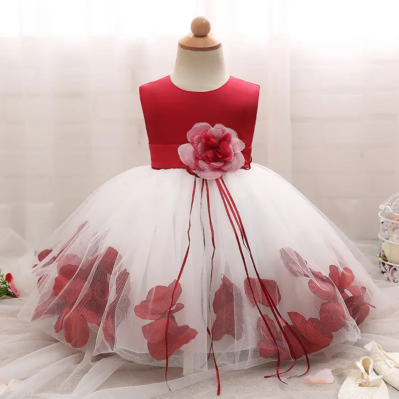 vestido infantil branco de renda para vestido de festa para bebês vestido de princesa de batismo