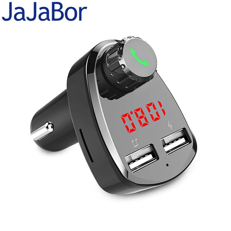 

JaJaBor FM Transmitter FM Modulator Bluetooth Car kit Handsfree Wireless Stereo A2DP Car MP3 Player Dual USB Car Charger