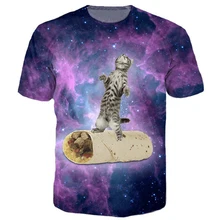 Burrito Cat Tee font b Kitten b font Gliding On a Burrito 3d Galaxy font b