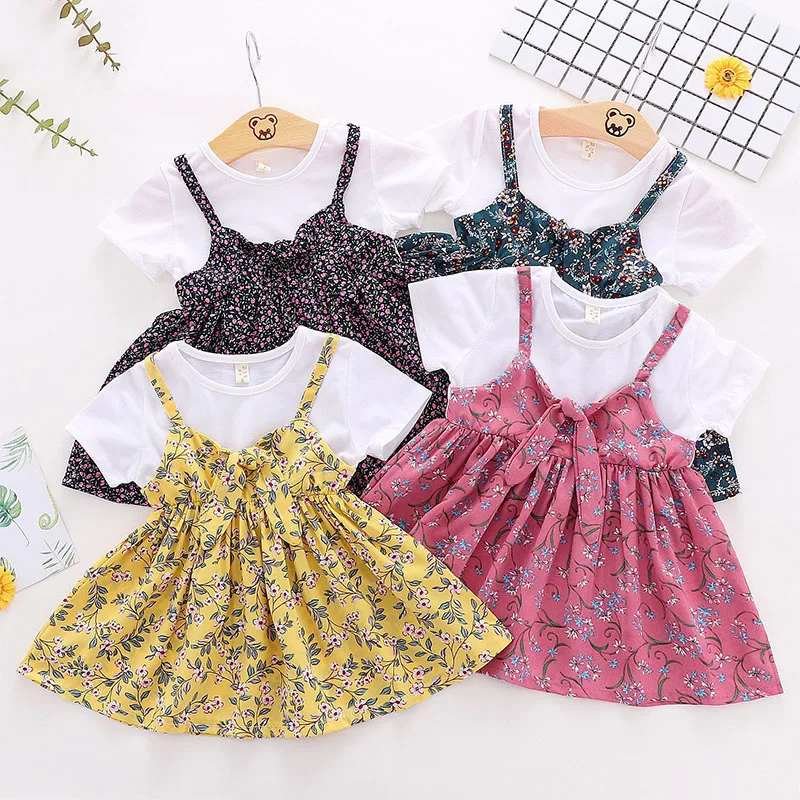 Halilo/ г.; платье для девочек; Одежда для маленьких девочек; Детские Летние Платья с цветочным рисунком для девочек; Одежда для младенцев; милые платья принцессы для маленьких девочек