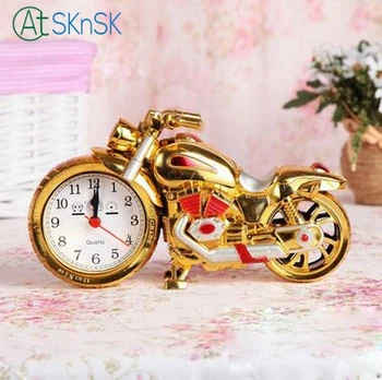 

Creative retro alarm clock classic gloden or black gold plated motor shape craft for office home decorative souvenir ornaments