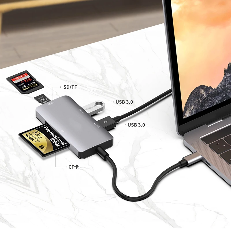 Док станция Fealushon с разъемом типа C HDMI USB хаб для ноутбука Macbook Pro HP DELL Surface Lenovo