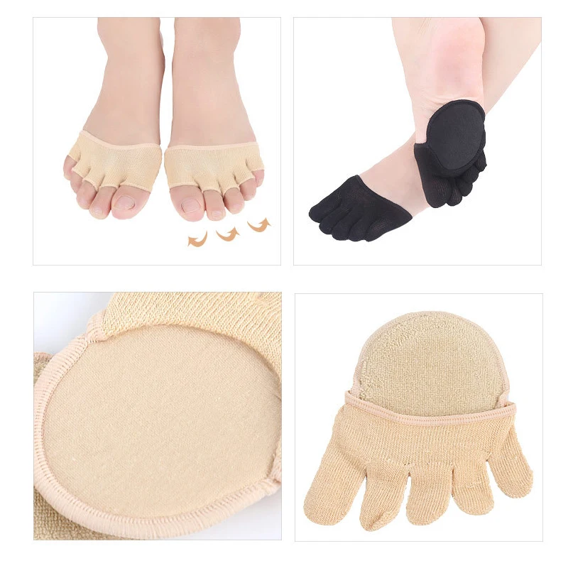 1Pair Cotton Toe Corrector Foot Pads Sock for Pedicure High Heels Toe Protector Feet Care Tool Separators Toe Socks Orthopedic