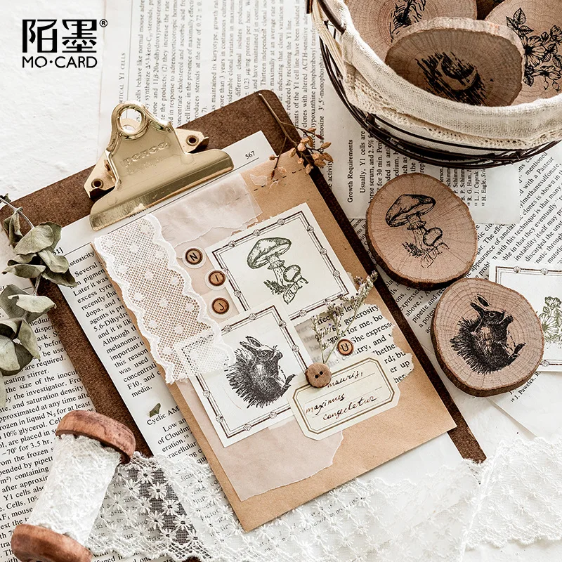 Vintage Forest mailbox animal plant decoration stamp wooden rubber stamps for scrapbooking stationery DIY craft standard stamp