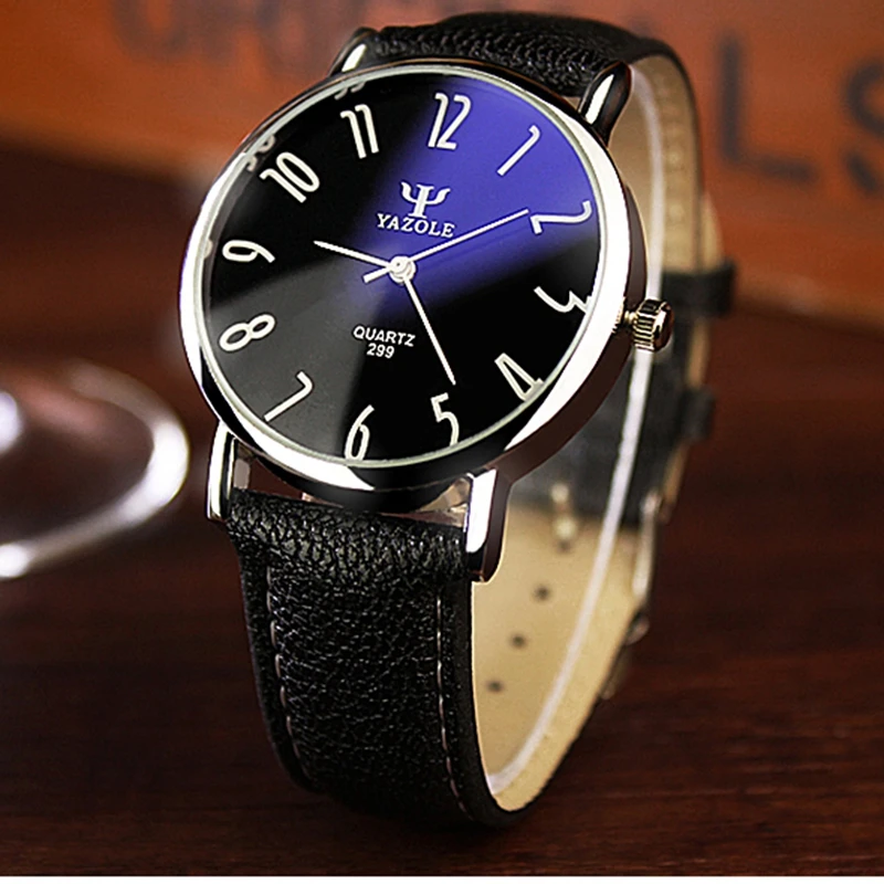 New Waterproof leisure business watch classic lovers men women watch thin blue light men's wrist watch relogio masculino 2