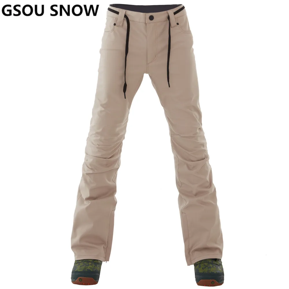 

GSOU SNOW Brand Ski Pants Men Waterproof Ski Trousers Winter Outdoor Snowboarding Pants Thicken Warm Skiing Snowboarding Male