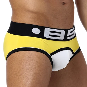 

85 Brand 50PC/LOT Wholesale Men Underwear Sexy Gay Briefs Quick Dry Mesh Breathable Cotton Comfortable Underpants Mesh Cueca