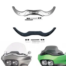 Garniture de pare-brise de moto pour Harley Touring CVO Road Glide, modèles Ultra personnalisés 2004-2013 noir chromé
