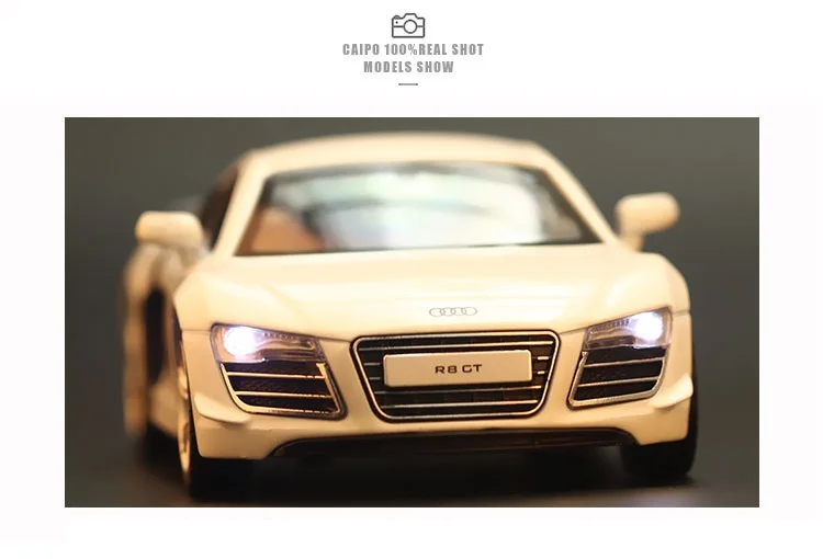 Высокая имитация изысканных литых и игрушечных автомобилей: Caipo автомобильный Стайлинг Audi R8 GT Supersports 1:32 литая модель игрушечного автомобиля