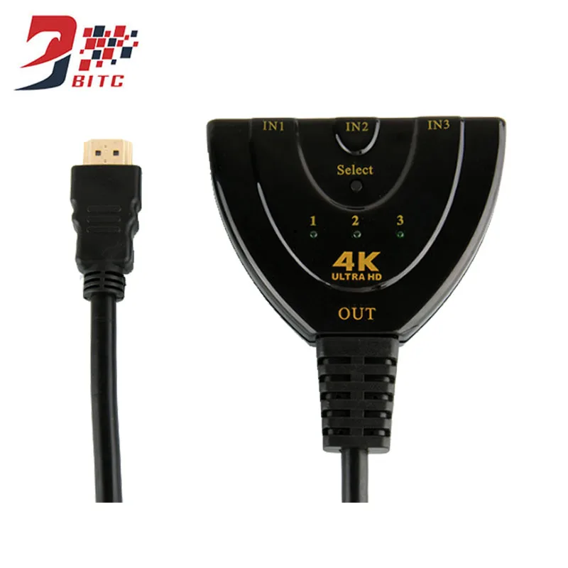 SZBITC 3 в 1 выход HDMI коммутатор 3X1 Pigtail HDMI переключатель 4K2K HD концентратор V1.4B сплиттер Кабель-адаптер для HDTV xbox PS