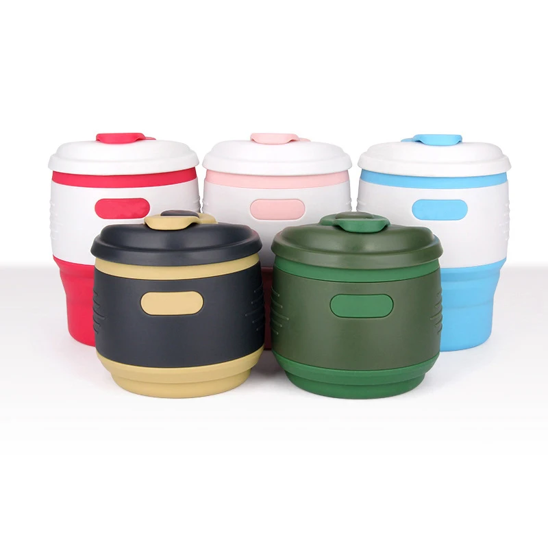 Folding Water Container Silicone Coffee Cup Multifunctional Large Size Tea Cup Kitchen Supplies Insulation Outdoor Drinking Cups